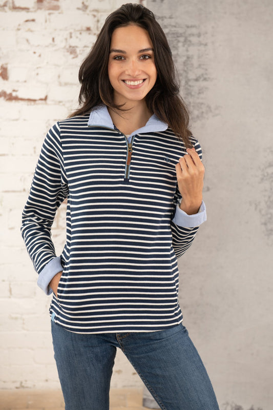 Lighthouse Shore Sweatshirt - Midnight Stripe