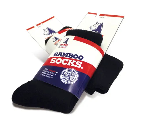 Steel Blue - Black Bamboo Socks