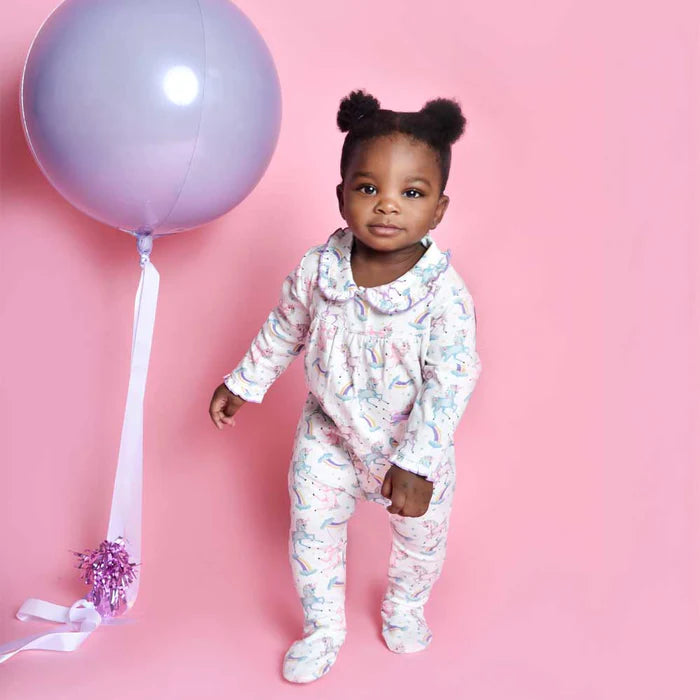 Powell Craft Unicorn Frill Collar Baby Jumpsuit UN17