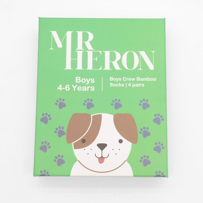 Mr Heron  Boys 4-6 Years Crew Bamboo Socks Gift Box