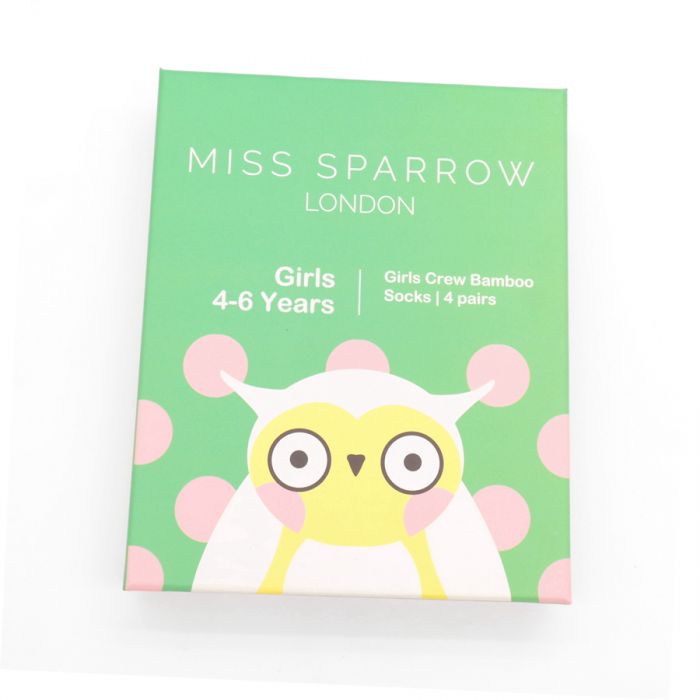 Miss Sparrow Girls 4-6 Years Crew Bamboo Socks Gift Box