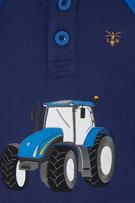 Lighthouse Jack Hoodie with Tractor Applique  - Royal & Navy Blue