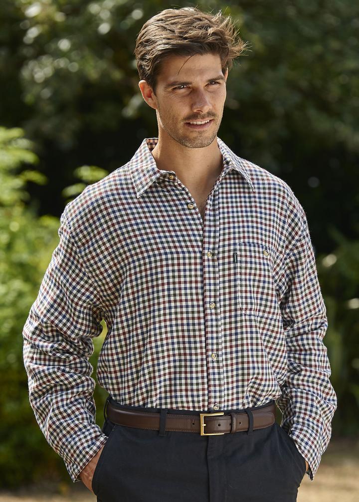 Champion 3369 heathfield in green Long Sleeved Shirt with Micro Fleece Lining