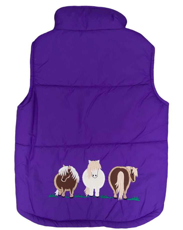 Girls' Pony Bodywarmer in Dark purple