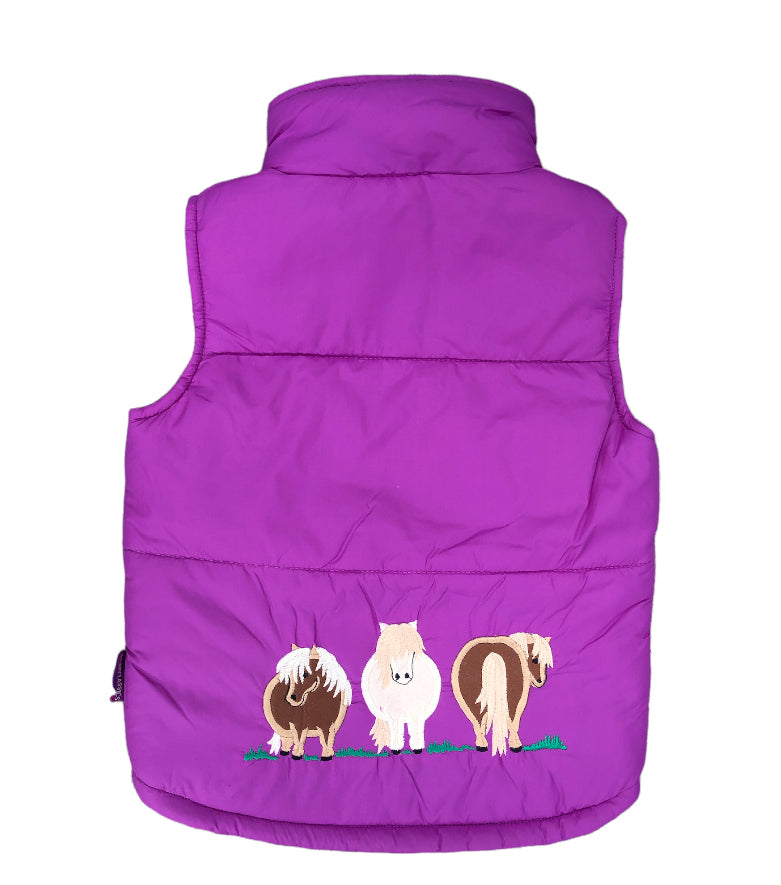 Girls' Pony Bodywarmer in Fuschia