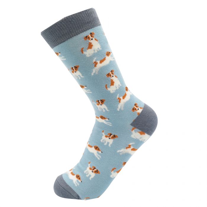 Miss Sparrow Jack Russell Socks Powder Blue