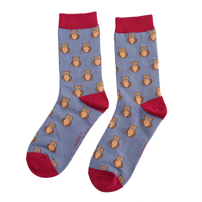 Miss Sparrow  Owls Socks Blue