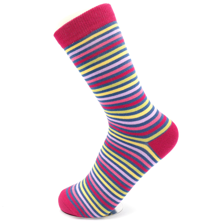 Miss Sparrow Vibrant Stripes Navy Socks