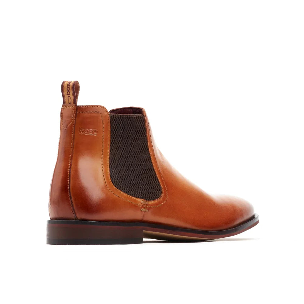 Base London Lynch Washed Tan Leather Chelsea Style Dealer Boot