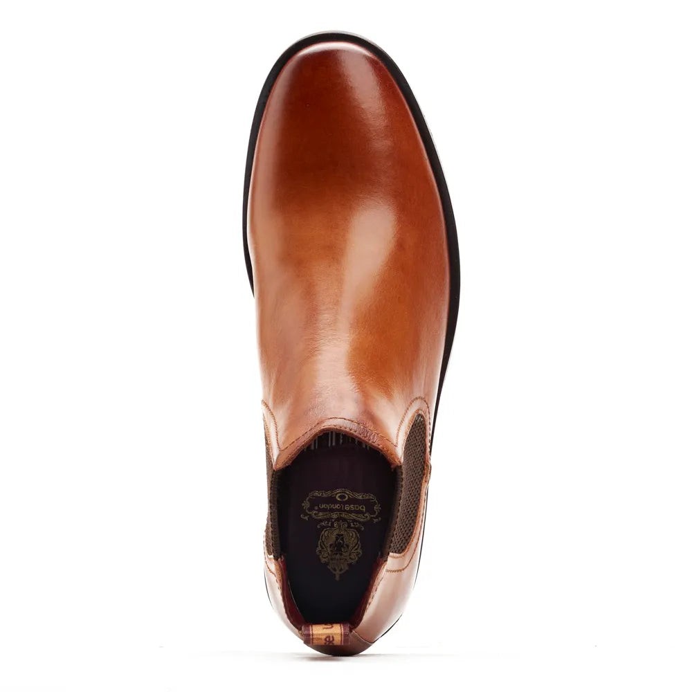 Base London Lynch Washed Tan Leather Chelsea Style Dealer Boot