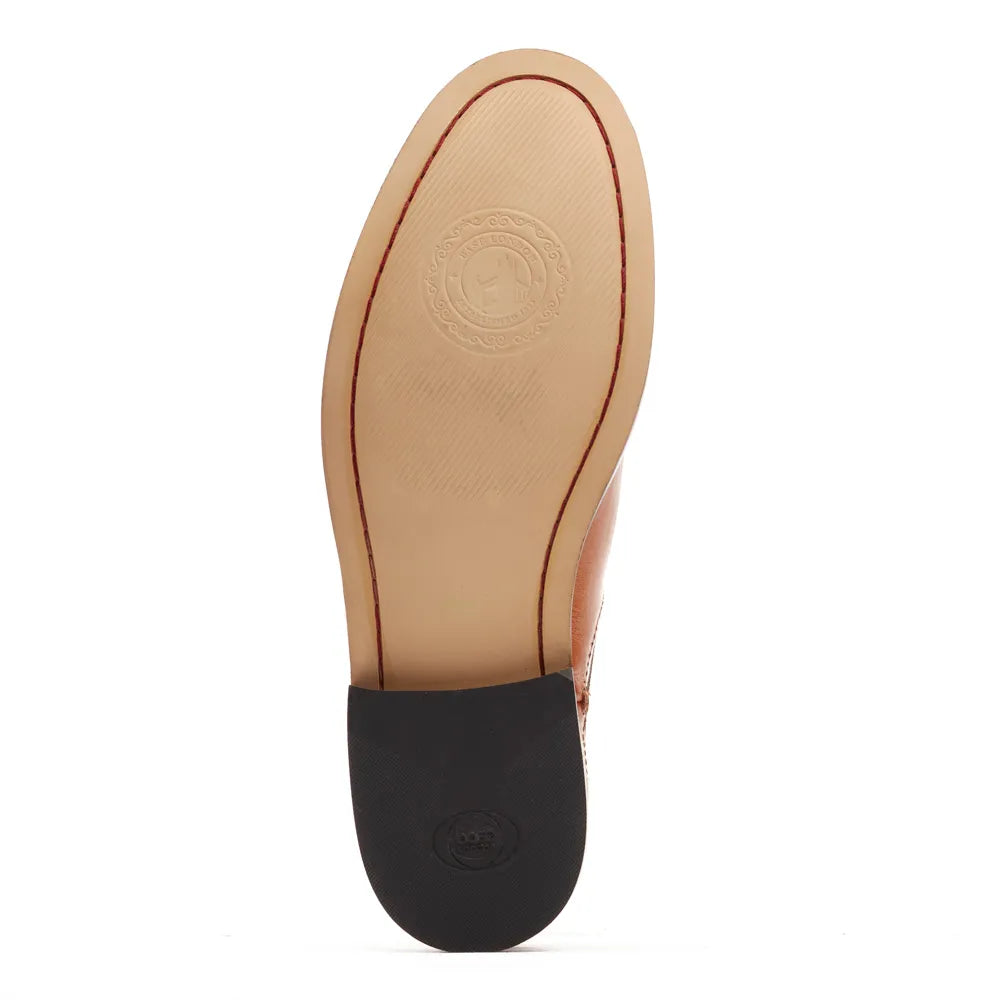 Base London Lynch Washed Tan Leather Chelsea Style Dealer Boot