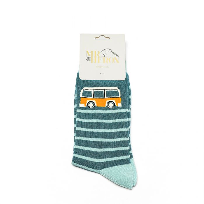 Mr Heron Camper Stripes Socks Teal