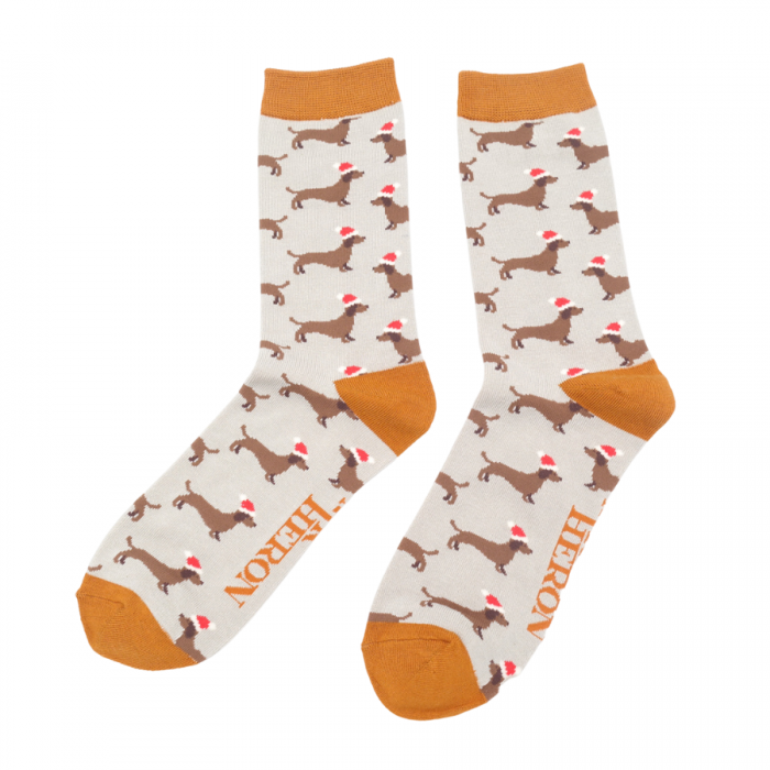 Mr Heron Sausage Dog Santa Silver