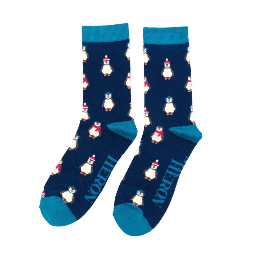 Mr Heron Baby Penguins Socks Navy