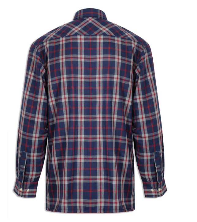 Champion Stroud Blue Tartan Long Sleeved Shirt with Micro Fleece Lining