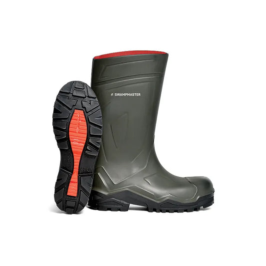 Swampmaster Defender + S5 Safety PU Wellington in Dark Olive