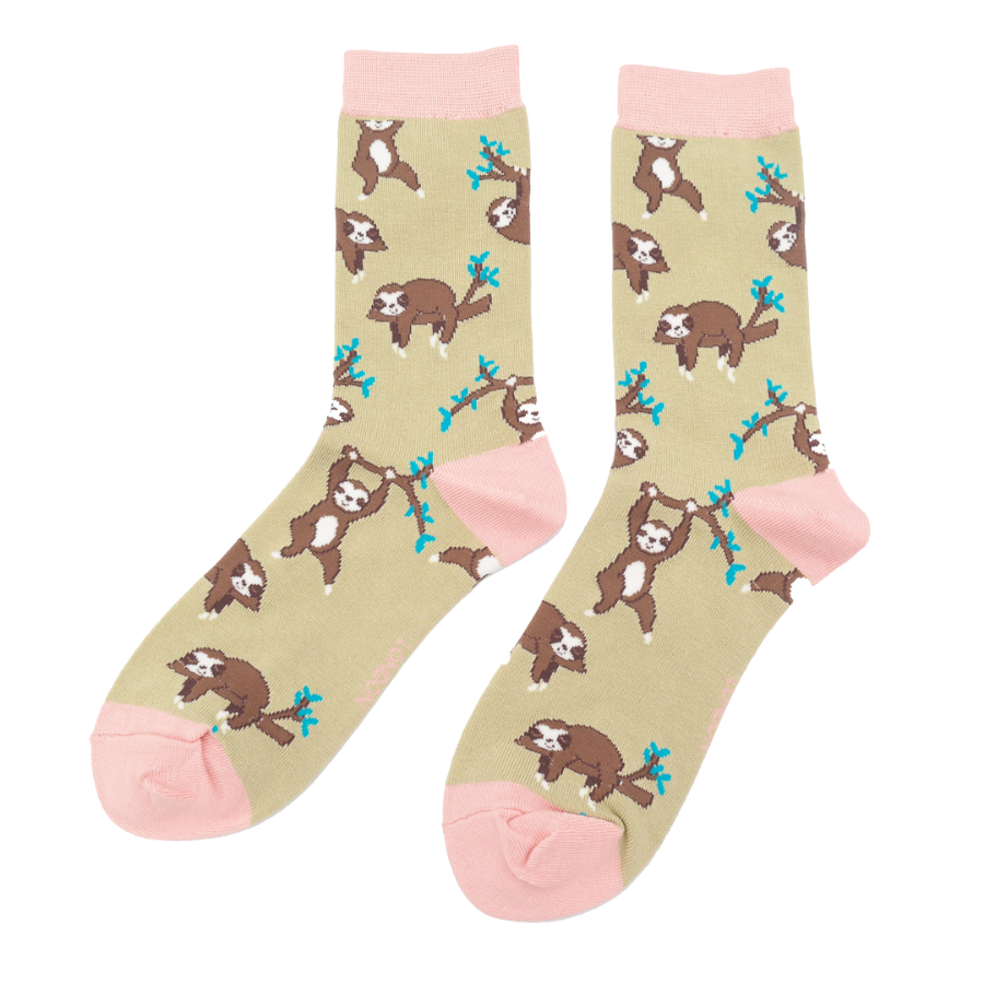 Miss Sparrow Sloths Socks Moss