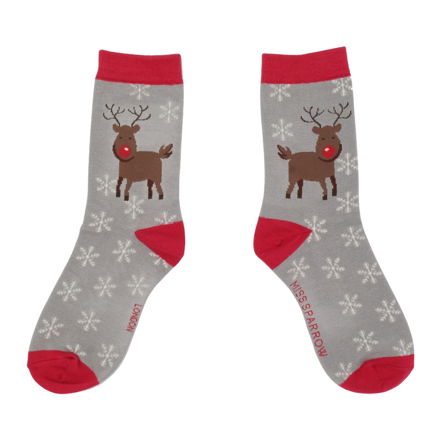 Miss Sparrow Rudolph Socks Grey