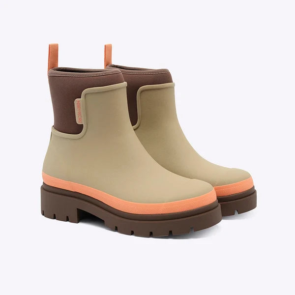 Merry People Tully Ankle Wellington Boot - Taupe & Apricot