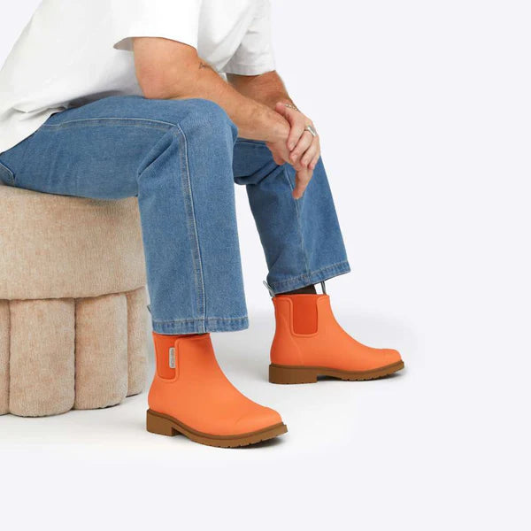 Merry People Bobbi Sherbet Orange Ankle Wellington Boot