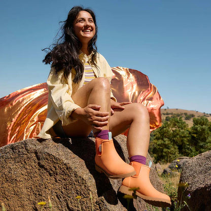 Merry People Bobbi Sherbet Orange Ankle Wellington Boot