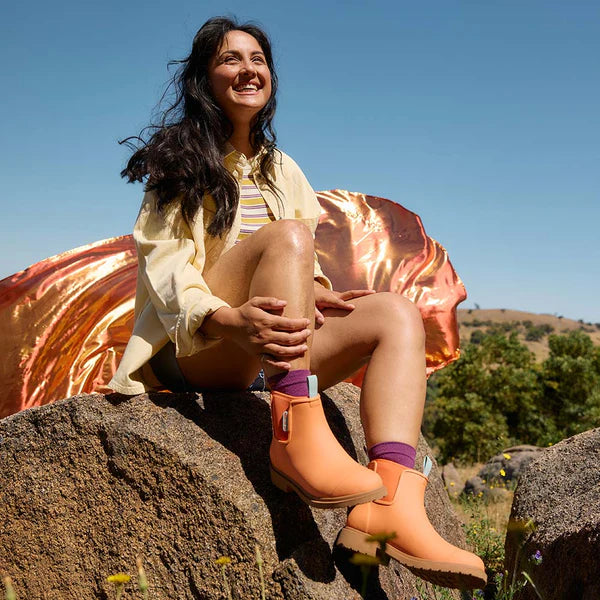 Merry People Bobbi Sherbet Orange Ankle Wellington Boot