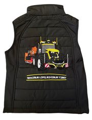 Kids Impact Black Quilted Bodywarmer - Own The Road "Maximum Load , Minimum Time"
