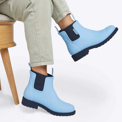 Merry People Bobbi Sky Blue Ankle Wellington Boot