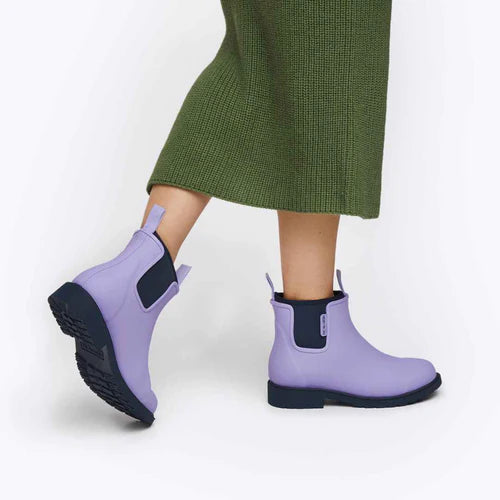 Merry People Bobbi Lavender & Navy Ankle Wellington Boot
