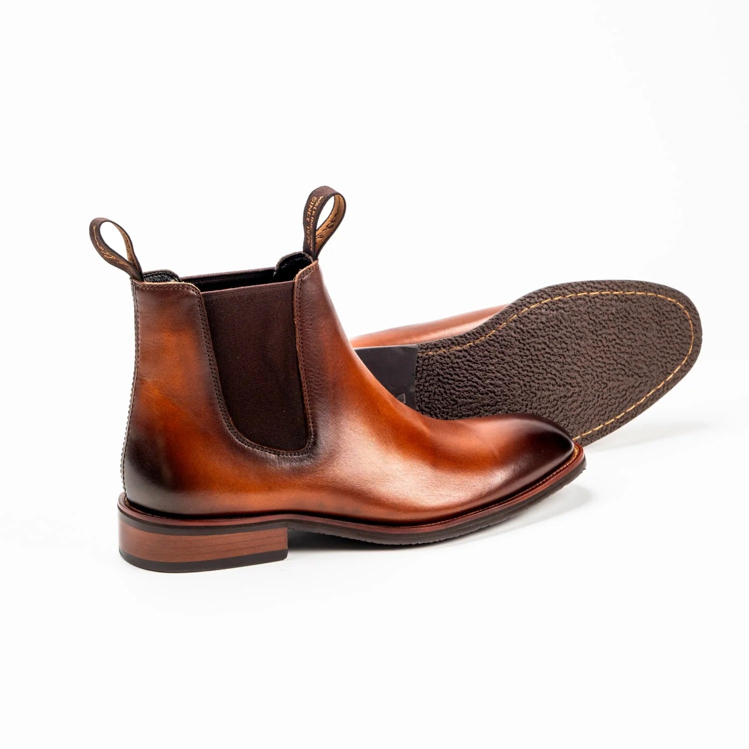 Sloane Richmond - Cognac / Tan Leather Chelsea Dealer Boots