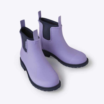 Merry People Bobbi Lavender & Navy Ankle Wellington Boot