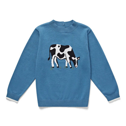 Eleanor Charles - The Cow Intarsia Jumper