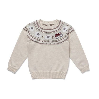 Eleanor Charles - Oatmeal Organic Cotton Sheep Jumper