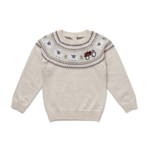 Eleanor Charles - Oatmeal Organic Cotton Sheep Jumper