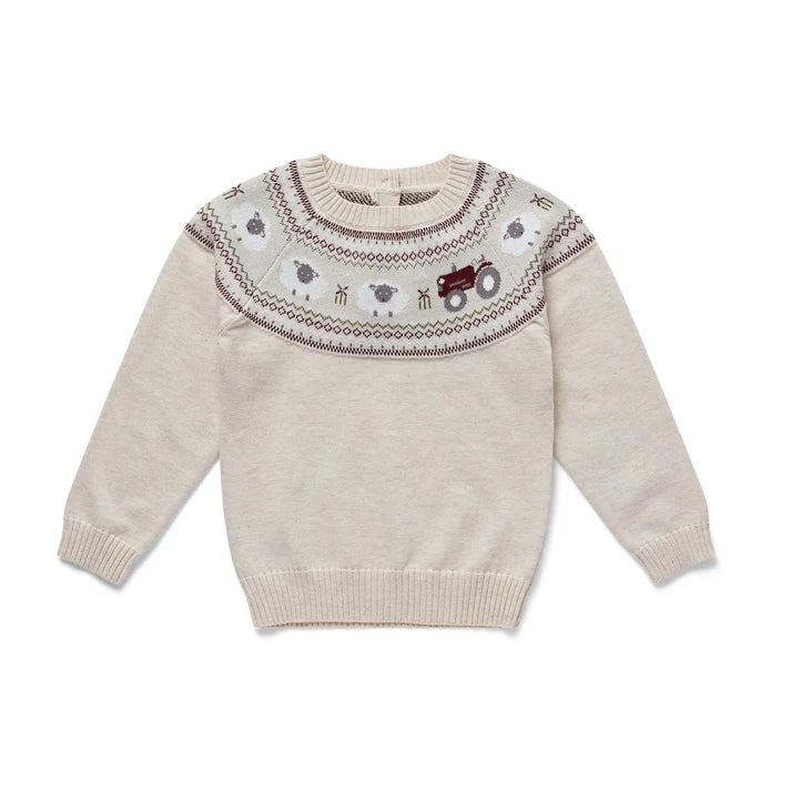 Eleanor Charles - Oatmeal Organic Cotton Sheep Jumper