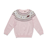 Eleanor Charles - Pink Marl Organic Cotton Sheep Jumper