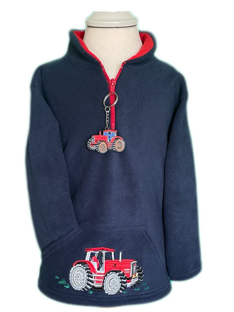 Ramblers Red Tractor Pocket Fleece With Keyring - Navy