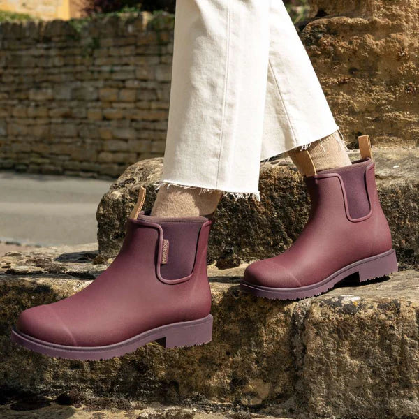 Merry People Bobbi Dark Cherry Ankle Wellington Boot