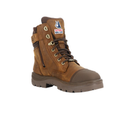 Steel Blue Southern Cross Zip Waterproof Scuff S7  Distressed Brown Safety Boots  -  392651
