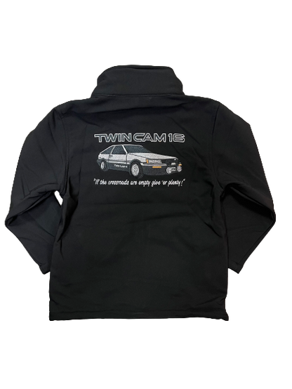 Kids Impact Black Softshell Jacket Twin Cam Car