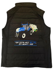 Kids Impact Black Quilted Bodywarmer Blue & True "If It`s Not Blue It Won`t Do"