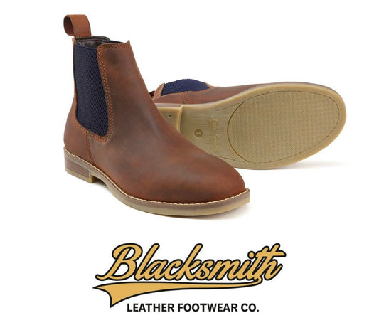 Blacksmith Ladies Chelsea Waxed Tan Dealer Boots ME-L002