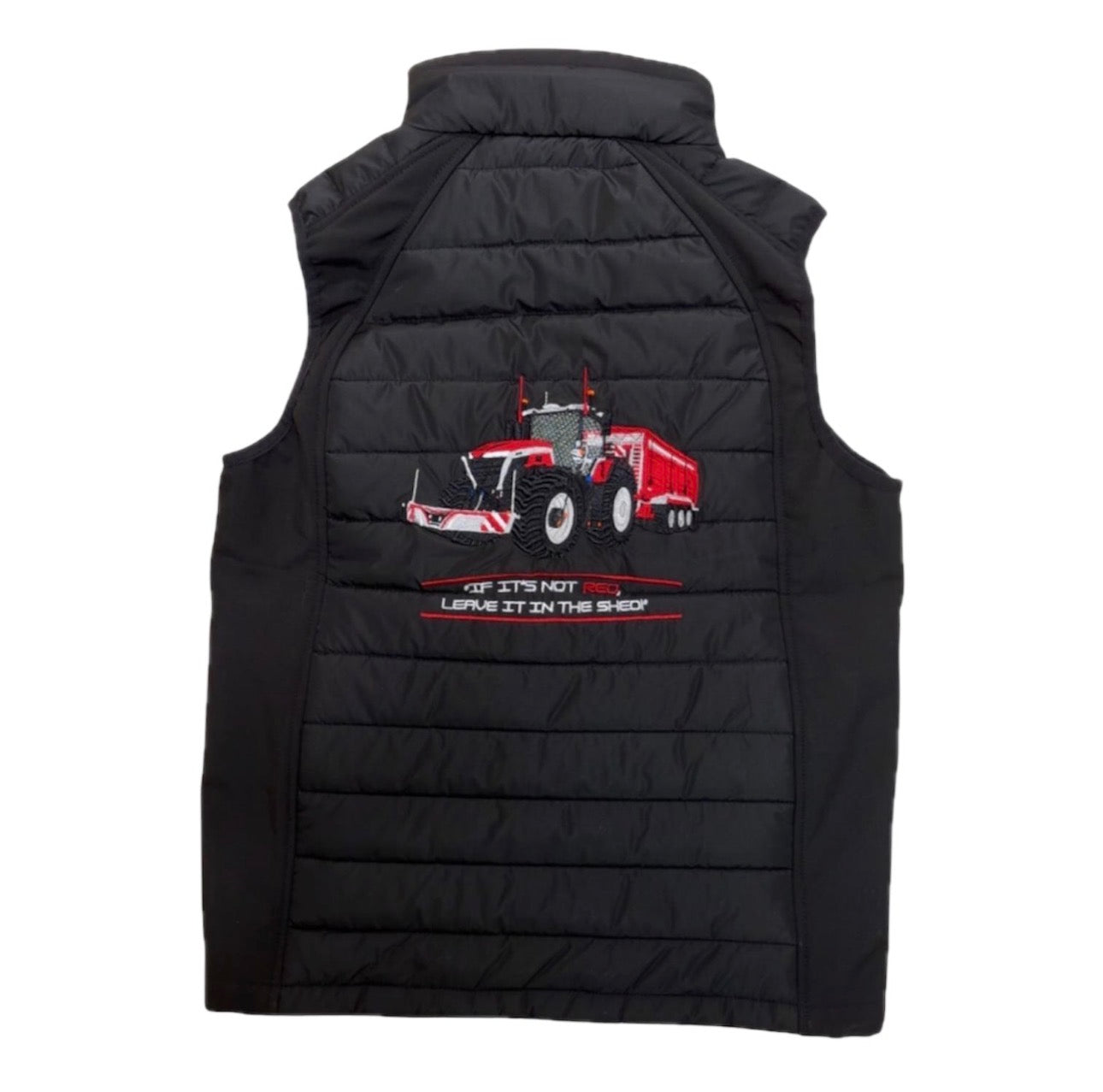 Kids Impact Black Quilted Bodywarmer - Keep er Classy  "If It`s Not Red Leave It In The Shed"