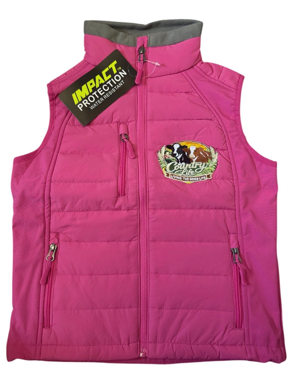 Kids Impact Pink Quilted Bodywarmer - Country Life  "Big Loads & Small Roads"