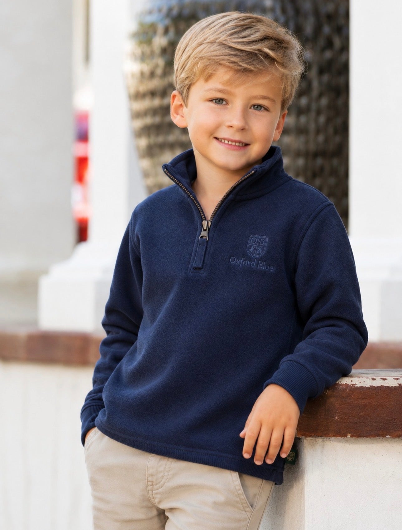 Oxford Blue Kids 1/4 Zip Navy Fleece