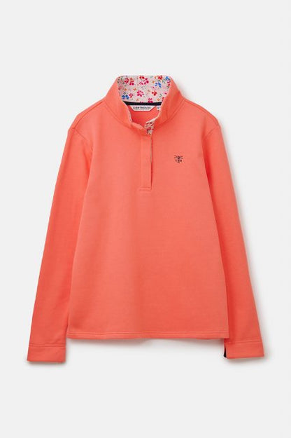 Lighthouse Haven Quarter Stud Sweatshirt - Coral