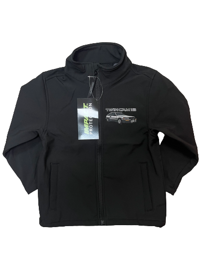 Kids Impact Black Softshell Jacket Twin Cam Car