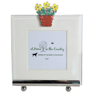 Enamel Flower Pot  - Square Frame - 3"x 3" Picture Size