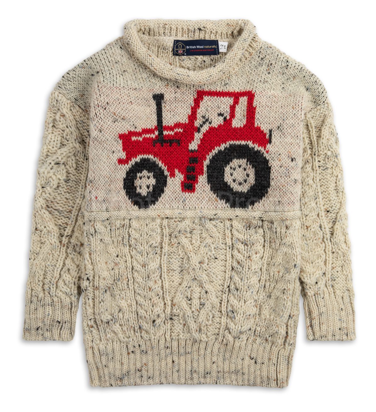 Kids Red Tractor Wool Jumper in Aran Nepp