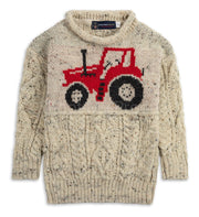 Kids Red Tractor Wool Jumper in Aran Nepp